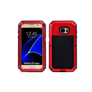 Imagem de Capa para Samsung Galaxy S7 Edge, capa protetora de corpo inteiro à prova de choque e poeira para esportes ao ar livre [sem protetor de tela] (vermelho)