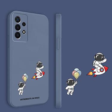 Imagem de Para Samsung Galaxy A23 Case Astronaut Square Liquid Silicone Matte Soft Shockproof Bumper Phone Cases, Grey2, para Samsung A23