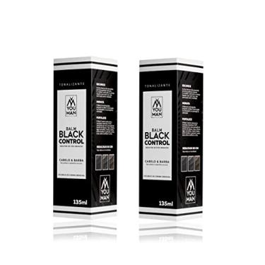 Imagem de Kit com 2 Balm Shampoo Black Control Escurecedor de Barba e Cabelo escurece de forma Imediata 140 ml You Man Grooming