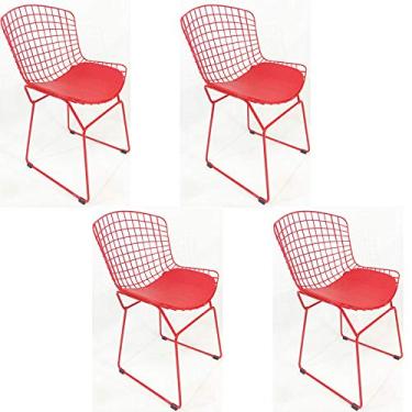 Imagem de Kit 4 Cadeiras BERTOIA vermelha - Poltronas do Sul