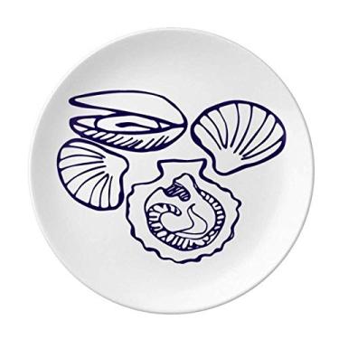Imagem de Prato de pesca marítima Shell Family decorativo de porcelana salver louça de jantar