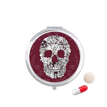 Imagem de Porta-comprimidos Flowers Bones Mexico Day of Dead Caixa de armazenamento de remédios