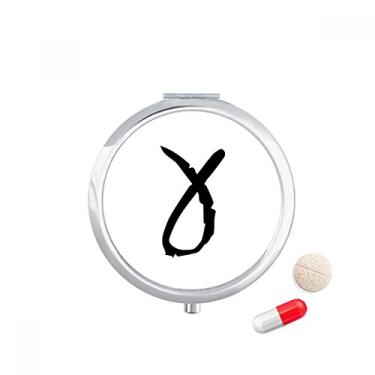 Imagem de Porta-comprimidos, alfabeto grego, gama, preto, bolso para remédios