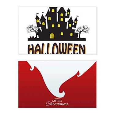 Imagem de Happy Halloween Castelo de terror Feriado Feliz Natal Cartão de parabéns Mensagem de Natal