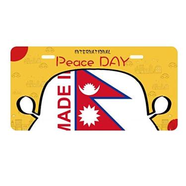 Imagem de DIYthinker Placa de licença Made in Nepal Country Love para decoração de carro, dia da paz