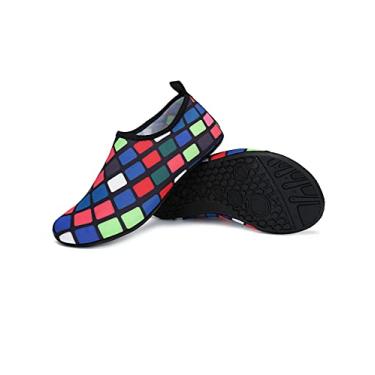 Imagem de Jueshanzj Sapatos de natação de verão com sola fina e sola descalço, pele aderente ao rio, sapatos de praia, K22, 6.5