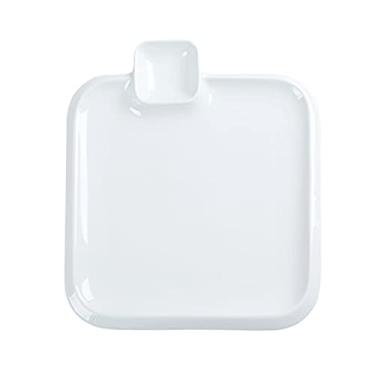 Imagem de GUIPAIHAI Prato de bolinho de cerâmica com vinagre prato criativo dividido prato de jantar multi grade prato de batatas fritas prato de hotel (cor: D)