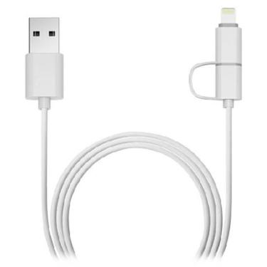 Imagem de Cabo Lightning e Micro USB para USB 2 em 1 - Compatível com iPhone - C3 Tech USB-UL3000WH