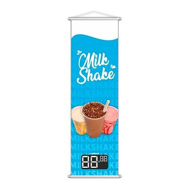 Imagem de Banner Milk Shake Bebida Gelada Sorveteria Preço 100x30cm