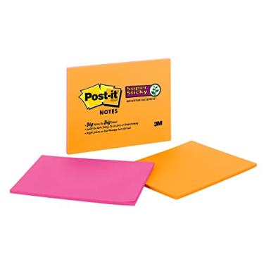 Imagem de Post-it Super Sticky Notes, 20 x 15 cm, 2 blocos, 2 x The Sticking Power, coleção Rio de Janeiro, cores brilhantes (laranja, rosa, azul, verde), reciclável (6845-SSP-2PK)