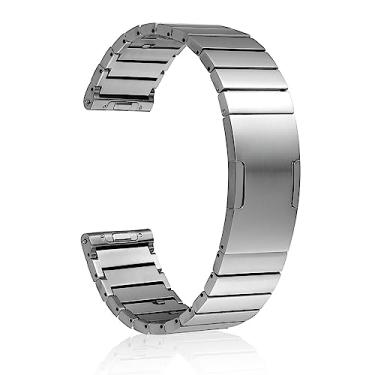 Imagem de THEAGE Pulseira de metal compatível com Huawei Watch 3/3pro GT de 46 mm/GT2 Pro/GT2 de 46 mm, de aço inoxidável de 22 mm para Samsung Galaxy Watch de 46 mm/Galaxy Watch 3 de 45 mm/Gear S3