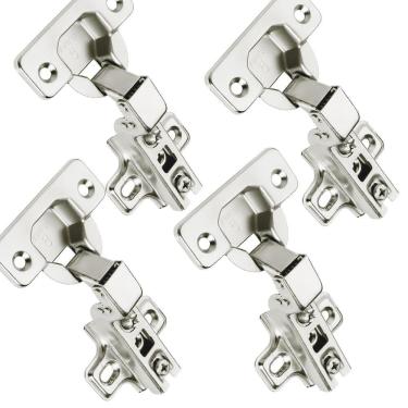 Imagem de 4pç Dobradiça Caneco Pressão Curva Porta Armário Móveis 35mm