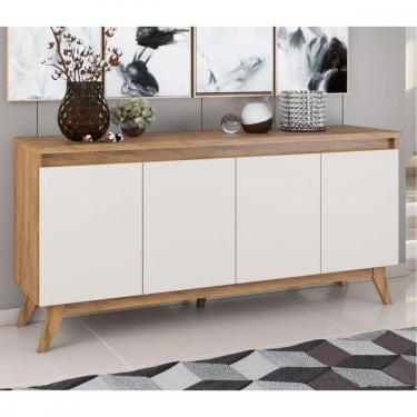 Imagem de Aparador Buffet Filipe 4 Portas Imbuia Off White Viero
