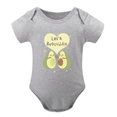 Imagem de SHUYINICE Macacão infantil engraçado para meninos e meninas macacão premium para recém-nascidos Let's Avocado Baby Onesie, Cinza, 12-18 Months