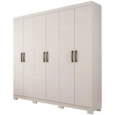 Imagem de Roupeiro Clara 6 Portas Flex Com Kit Divisão Giratório e Espelho - Branco - Panan