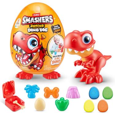 Imagem de Ovo Surprise Smashers Junior Dino DIg T-Rex Grande – Com 1 Kg de Massa em 4 Cores - Fun 