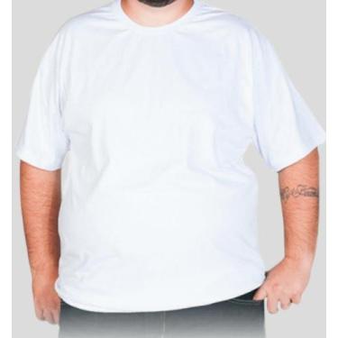 Imagem de Camiseta Masculina Gola Redonda Algodão Plus Size G2 Branco - Mix Poli