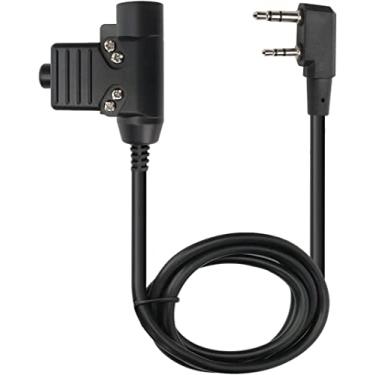 Imagem de U94 PTT Adaptador militar de 2 pinos 7,0 mm Plug Push to Talk para rádio amador Baofeng AR-152 BF-F8HP BF-F9 UV-5R UV-82HP UV-82 UV-5RE UV-6R BF 888S H-777 RT22 Kenwood Rádio bidirecional