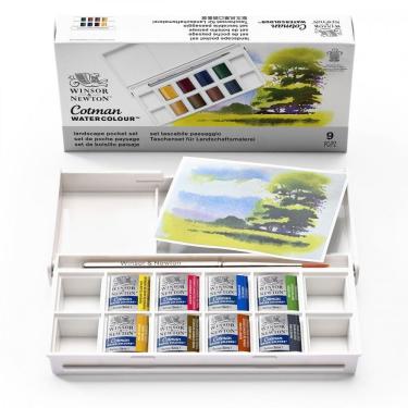 Imagem de Aquarela Winsor & Newton Cotman - 8 Pastilhas + Pincel