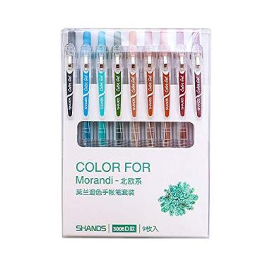 Imagem de Canetas de tinta de gel coloridas Morandi retrátil 0,5 mm ponta fina cores sortidas para diário de balas/fazer listas/fazer anotações/pintura artística, pacote com 9, Nordic Style