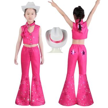 Imagem de Fantasia Princesa Rosa vaqueira, Fantasia de cowgirl rosa para meninas com acessórios