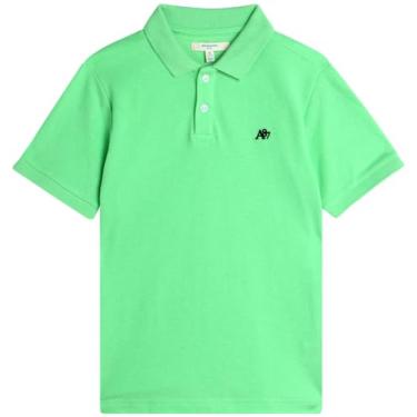 Imagem de AEROPOSTALE Camisa polo para meninos - Camisa polo piqué de manga curta de ajuste clássico - Camisa de golfe elástica confortável para meninos (8-16), Verde, 8