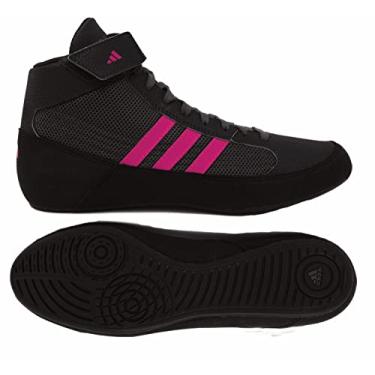 Imagem de Adidas Tênis masculino HVC 2 Youth Wresling, preto/carvão/rosa-choque, 2.5 Big Kid