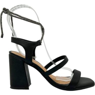 Imagem de Sandália Feminina Casual Dia a Dia com Strass Salto Grosso Ramarim 2341202