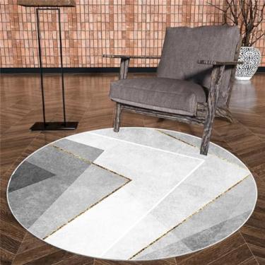 Imagem de Tapete redondo cinza para sala de estar, tamanho grande, antiderrapante, decoração de quarto infantil, cadeira suspensa, fiapos yx22, grátis 3,120cm, 47.2 pol.