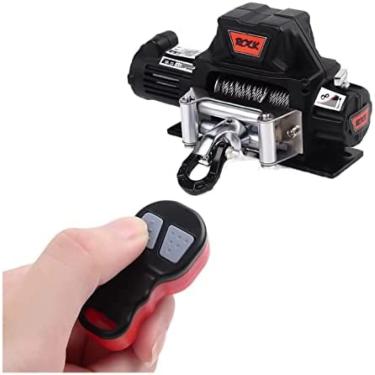 Imagem de Kit de guincho elétrico, guindaste elétrico, metal, automático, controle remoto sem fio, para crawler modelo 1:10, rc, carro, axial, 12v, cabo de aço