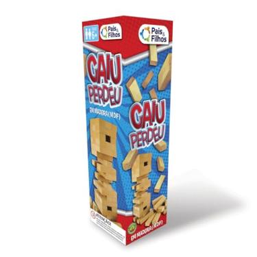 Imagem de Jogo Caiu Perdeu Torre Madeira Divertida Jogo Pais & Filhos + 6 anos