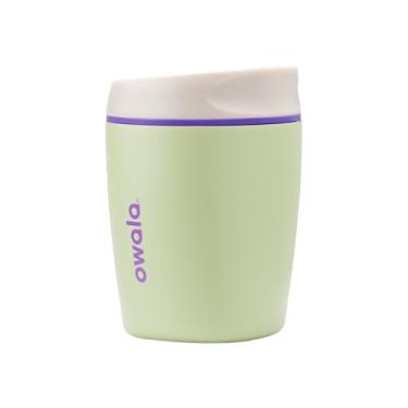 Imagem de Owala SmoothSip Copo de café isolado de aço inoxidável, copo de café gelado reutilizável, caneca de viagem de café quente, perfeita para cappuccino, livre de BPA, 293 ml, verde (cacto quadril)