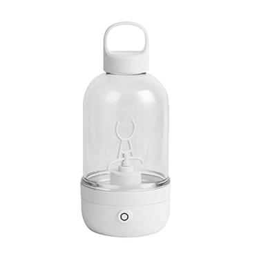 Imagem de Luzhengyang Coqueteleira elétrica de proteína, copo misturador, portátil, sem BPA, motor de 6500 RPM, capacidade de 400 ml, carregamento USB, design à prova de vazamento, para academia e branco