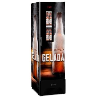 Imagem de Cervejeira Slim Optima Vn28fp Metalfrio Refrigerador Porta Com Visor 336 Litros Preto 220v