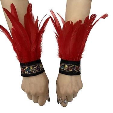 Imagem de Pulseiras de penas, 1 par de algemas de pulso de penas, pulseiras de tapa de penas, decoração de pulseira, fantasia, festa à fantasia/444