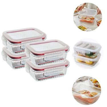Imagem de Tigelas Potes Hermeticos 1520ml Melhor Trava Com Tampa - 4Un