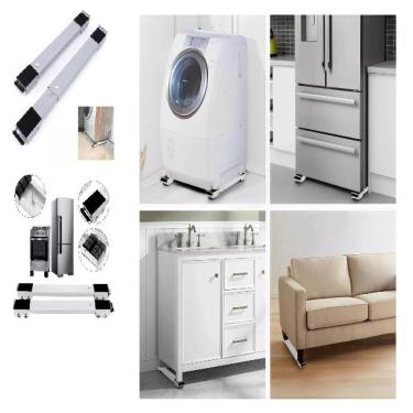 Imagem de Carrinho ajustável suporte geladeira fogão rodinha universal