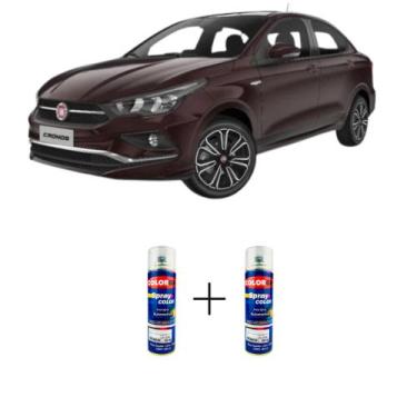 Imagem de Tinta Spray Automotiva Vermelho Marsala Fiat 300ml + Spray Verniz 300m