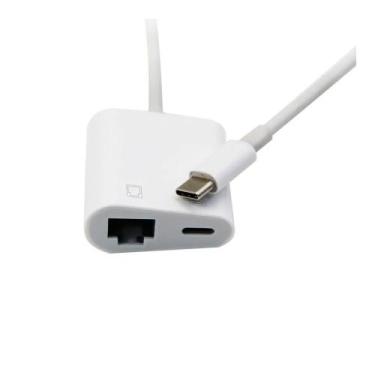 Imagem de Cabo Adaptador USB Tipo-C para RJ45 Com Carregamento 36 W - PONTO DO N