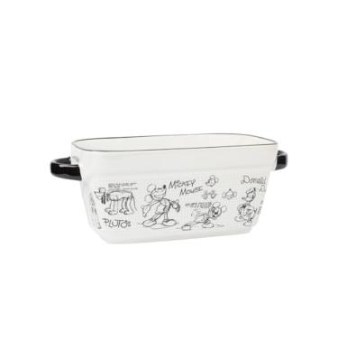 Imagem de Zrike Disney Mickey Mouse assadeira de cerâmica antiaderente - Forma retangular para bolo ou pão com design de caderno de desenho da Disney - Assadeira durável sem PFAS - Conjunto de 1