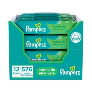 Imagem de Lenço Umedecido Pampers Aloe Vera 12 Pacotes com 48 Unidades Cada