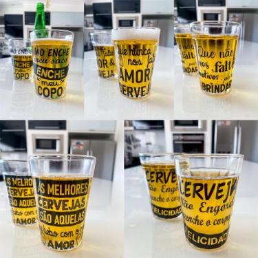 Imagem de Kit De 10 Copos Americanos De 190ml Decorado Com Frases 2 De Cada Mode