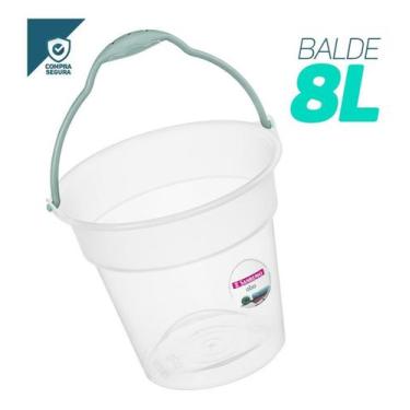 Imagem de Balde Plástico Redondo 8 Litros De Limpeza Sanremo Original Organizaçã