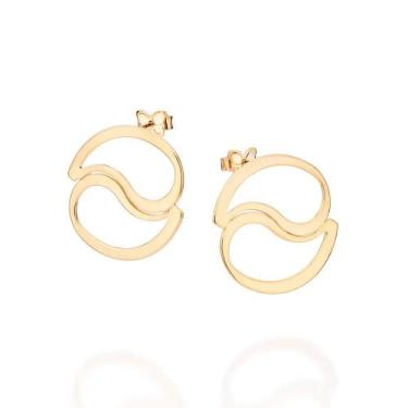 Imagem de Brincos banhado ouro 3x 24k 18k e 22k femininos quatro gotas rommanel 