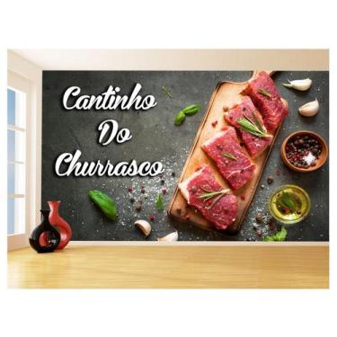 Imagem de Papel De Parede Alimentos Carne Churrasco Bife 3,5M Al303 - Você Decor