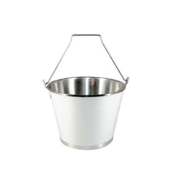 Imagem de Balde Gelo Cerveja C/ Alça Alumínio Profissional Branco 9l - Continent
