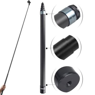 Imagem de Loiezuir Bastão de selfie para Insta360 X3, haste de extensão ultra longa invisível de fibra de carbono 3M/118 polegadas, câmera Insta360 ONE X/ONE X2/ONE R ONE RS X2 R X (prata)