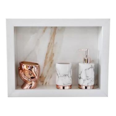Imagem de Nicho Para Banheiro de Sobrepor em Porcelanato Acabamento de Alumínio 
