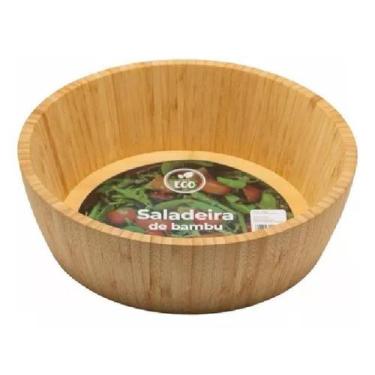 Imagem de Saladeira de Bambu Bowl Grande 30x30x8,5cm - Casa VIta