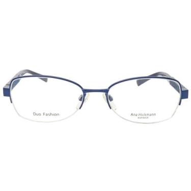 Imagem de Óculos de Grau Retangular Ana Hickmann AH1284 06A Azul